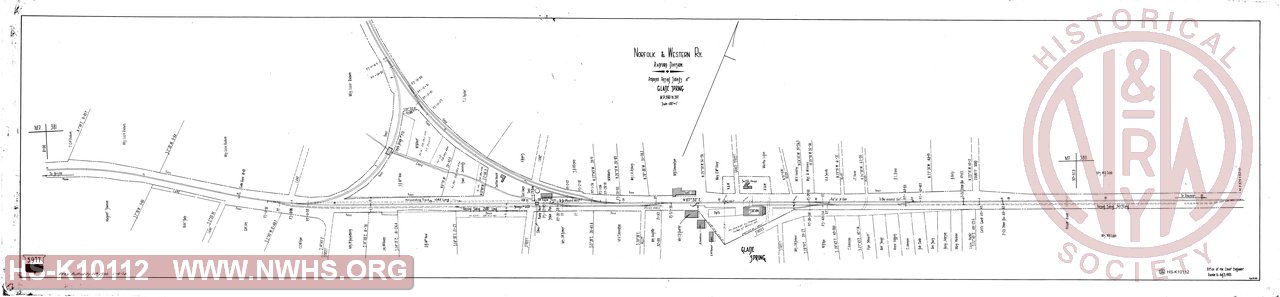 N&W Ry, Radford Division, Proposed Passing siding at Glade Spring, MP 380 to 381