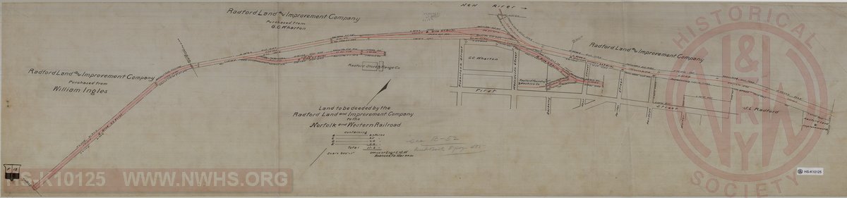 Land to be deeded by the Radford Land and Improvement Company to the Norfolk & Western Railroad