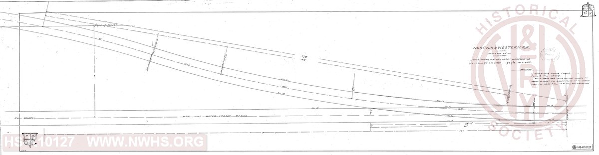 N&W RR, Plan of Jones Siding, Water Street, Norfolk VA