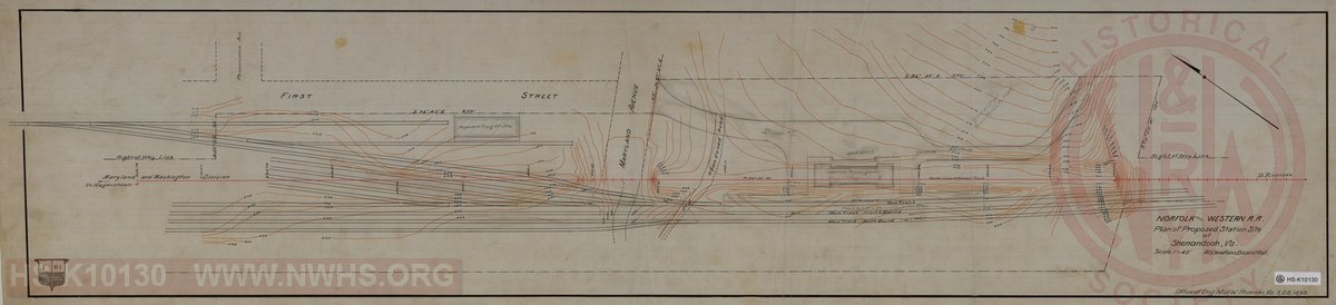 N&W RR, Plan of Proposed Station Site at Shenandoah VA