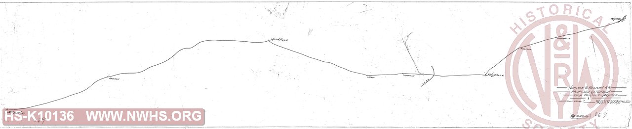 N&W RR, Proposed Extension from Bristol to Memphis.
