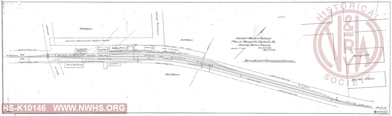 Plan of Berryville, Clarke County VA, Showing Baker Property