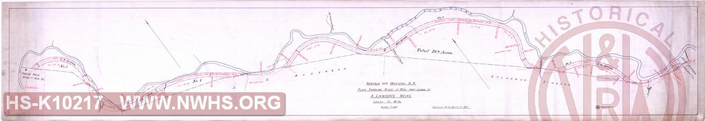 N&W RR Plan Showing Right of Way through lands of A. Lawson's Heirs, Logan Co. WV