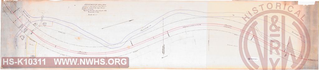 Deepwater Railway, Layout of side track at Sand Branch, Showing lands to be acquired for station purposes