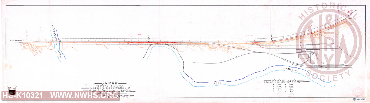 Plan of Proposed Extension of No. 1 South Pulaski Yard to C.C. Junction, Western Division, N&W RR