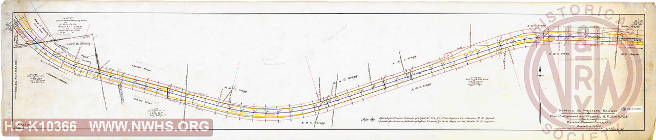 N&W Ry, Plan of alignment and property, MP 25 to MP 26 near Batavia, Clermont County, Ohio