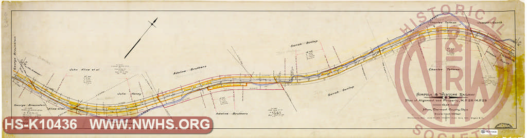 N&W Ry. Plan of Alignment and Property, MP 28 - MP 29 near Afton, Clermont County OH.