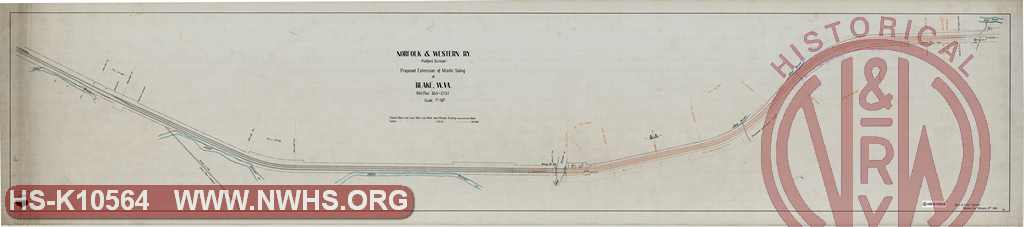 N&W Ry, Radford Division, Proposed Extension of Middle Siding at Blake, W.Va. Mile Post 353+2757