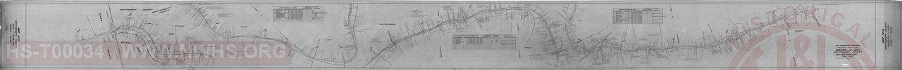 Virginian Railway, Map Showing Right of Way, Montgomery County, Shelby to Coy (McCoy), MP 287 to MP 303. (279-295)