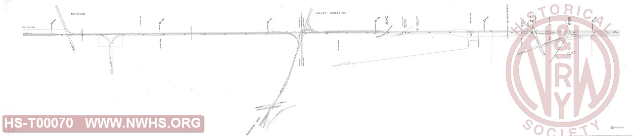 Unnumbered, untitled drawing showing track and RoW in vicinity of Valley Crossing and Bannon OH