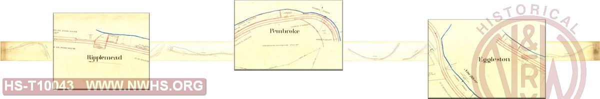 Untitled Map showing track and right of way of N&W RR from MP NR 12 west to MP NR 23 along New River.