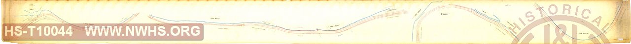 Untitled Map showing track and right of way of N&W RR from MP NR 23 west through MP NR 28 along New River.