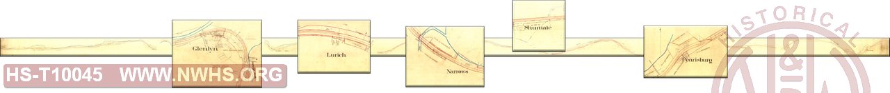 Untitled Map showing track and right of way of N&W RR from MP NR 28 west through MP NR 44 along New River.