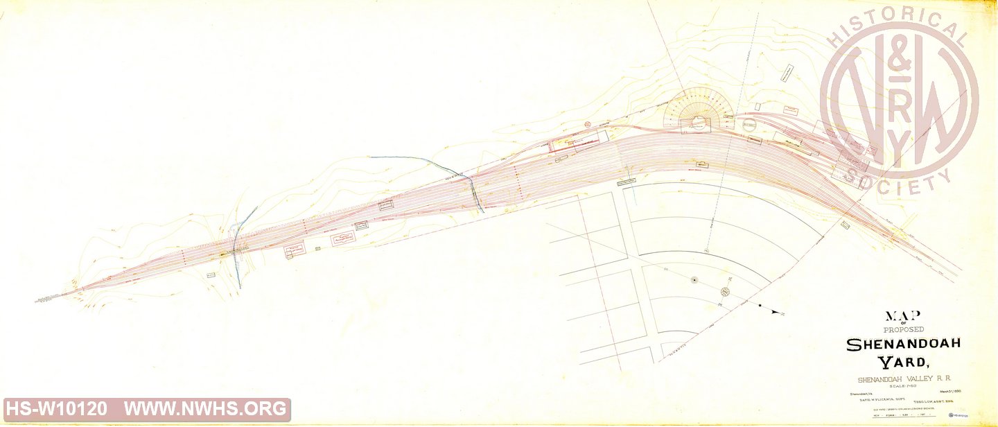 Map of Proposed Shenandoah Yard, Shenandoah Valley R.R.
