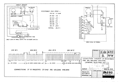 Connection Diagram of Resistances for arc welding machine (General Electric Co)