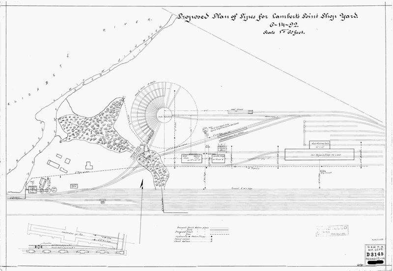 Proposed Plan of Pipes for Lambert's Point Shop Yard.