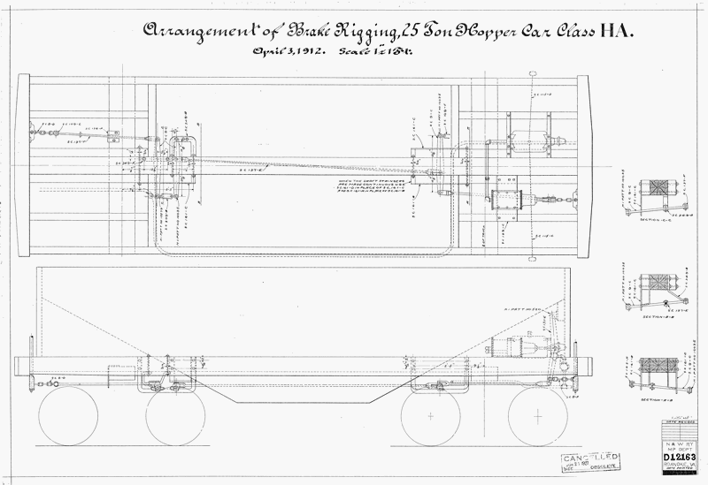 Arrangement of Brake Rigging 25 Ton Hopper Car Class HA