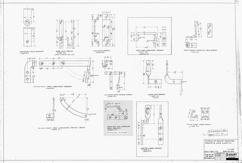 Details of Boiler Mounting Brackets Loco Class Y2