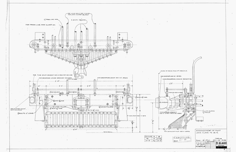 Arrangement of Pilot Loco Class Y2, X1, Y1