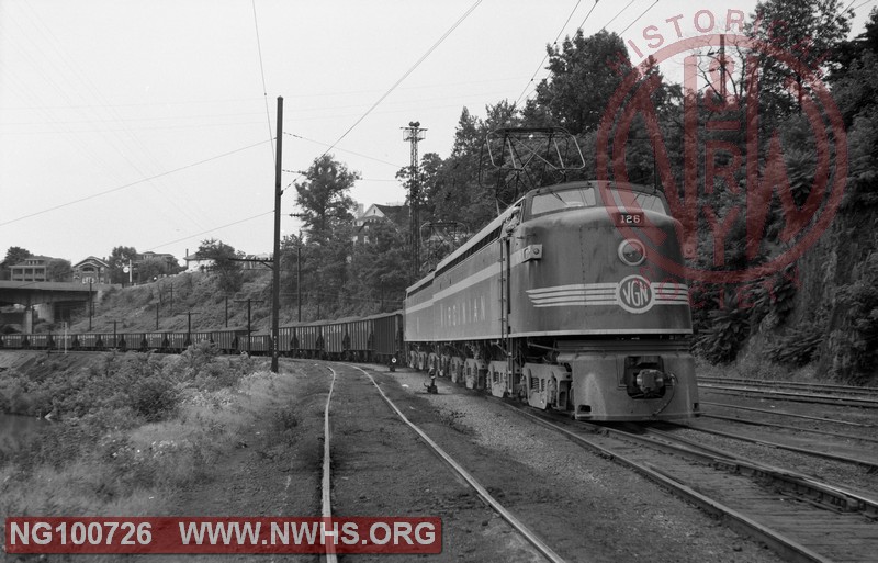 VGN EL-2B 126 in Roanoke with coal train
