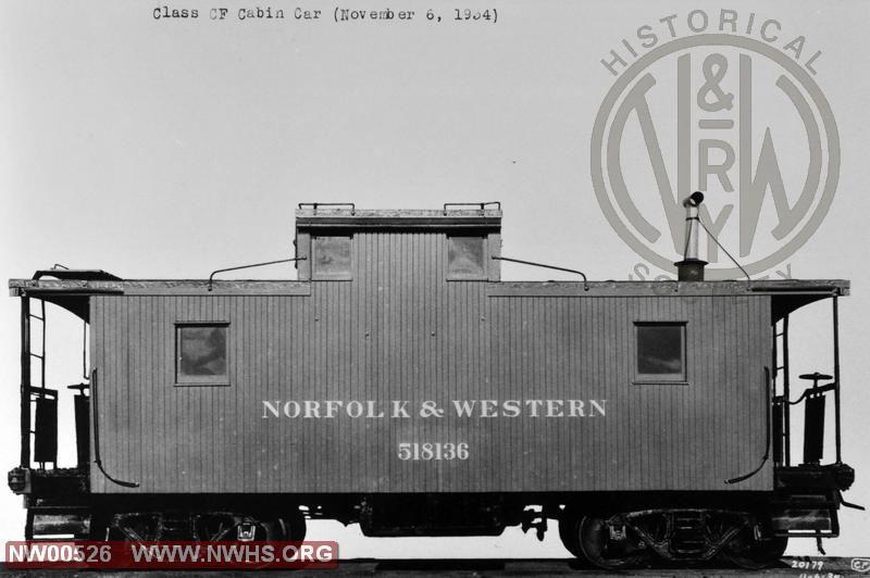 Class CF Caboose #518136, side view-B&W (Sold to HP,T &D