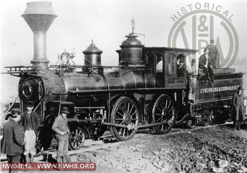L&D #1 (4-4-0), B&w, Left 3/4 View, Location & Date Unknown (Renumbered As N&W #712)