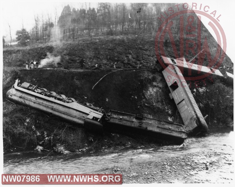 N&W Class J 611 derailment at Cedar, WV on Tug river