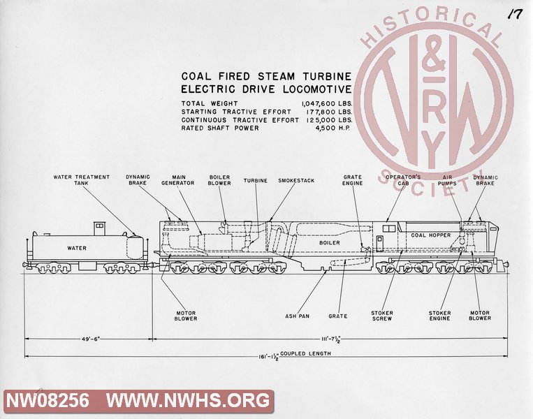 Early drawing for N&W TE-1