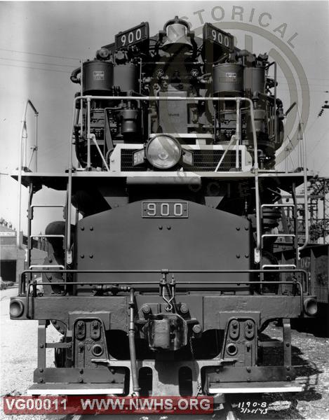 Class AG #900 (Builder Photo) Locomotive Front - B&W