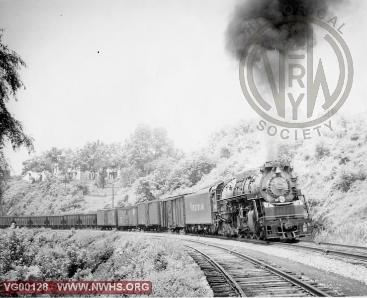 Class BA #506 leaving Roanoke Yard with eastbound coal with set off