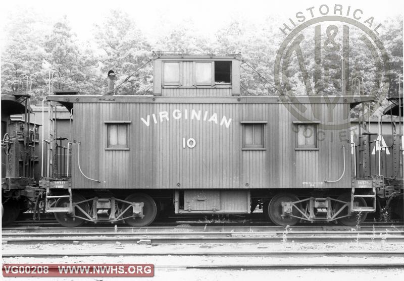  Class "C-1" Caboose #10,B&W,Side View @ Mullens,WV