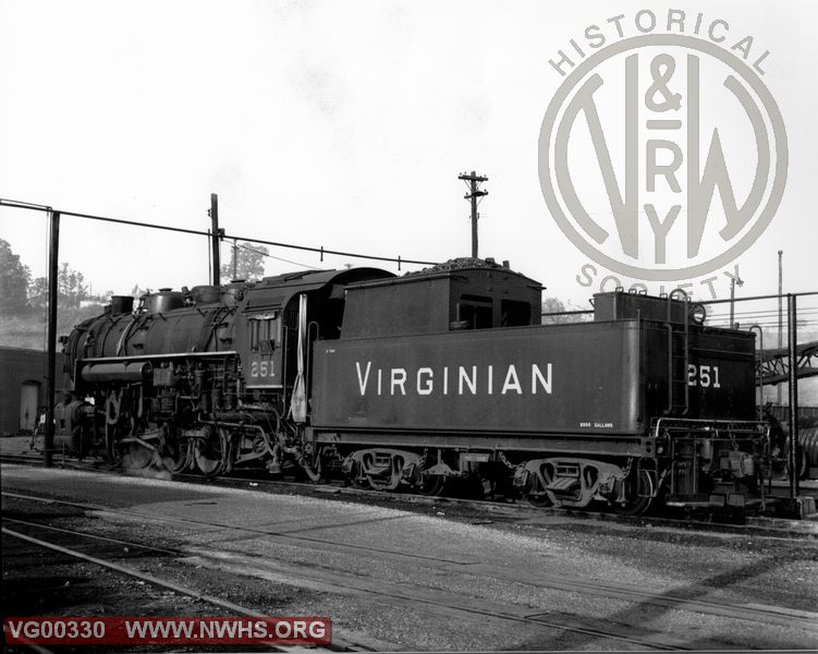 VGN Class SB 251 Left Rear 3/4 View at Princeton,WV Aug. 28,1958