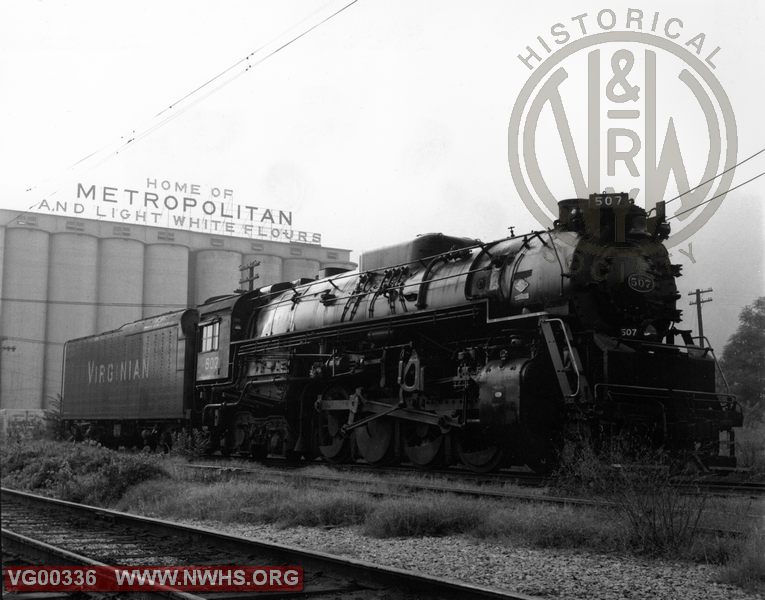 VGN Class BA 507 Right Side 3/4 View at Roanoke,VA Aug. 29,1957