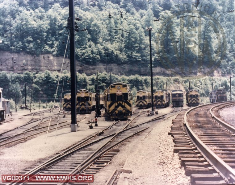 VGN   Diesel and Electric locomotives west of Motor Barn, Mullens, WV