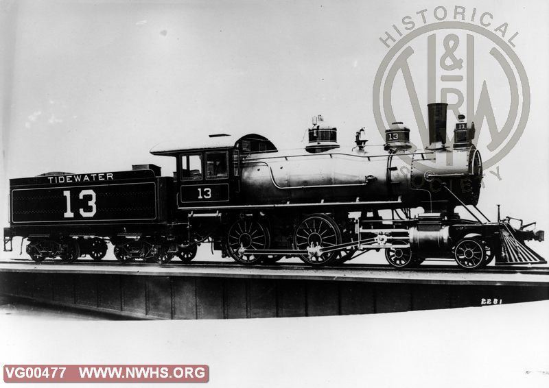 VGN (Tidewater) Loco Class EA No. 13 Right Side View Builders Photo Dec. 1906