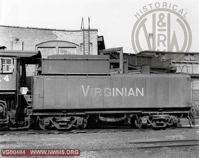 VGN Class PA 214 Left Side Tender View at Roanoke,VA July 1,1956