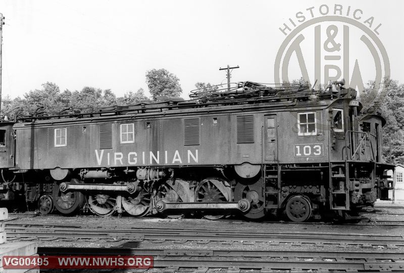 VGN Class EL-3A 103 Side View at Princeton,WV Aug. 27,1957