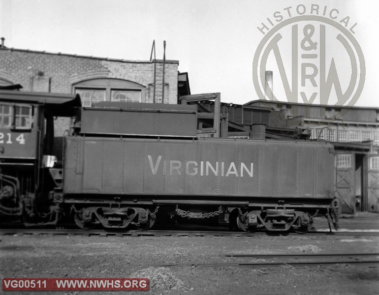 VGN Loco Class PA 214 Left Side Tender View at Roanoke,VA July 1,1956