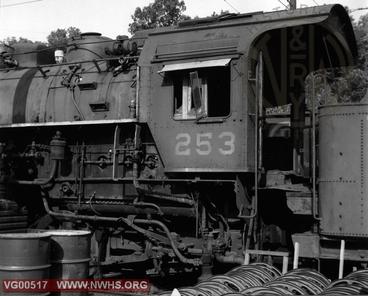 VGN Loco Class SB 253 Left Side Cab View at Princeton,WV Aug. 27,1957