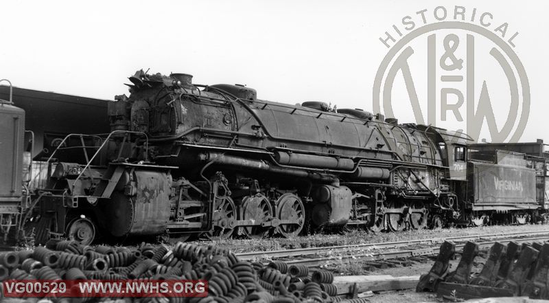 VGN Loco Class US-A No. 704 Left Side 3/4 View Stored at Princeton,WV
