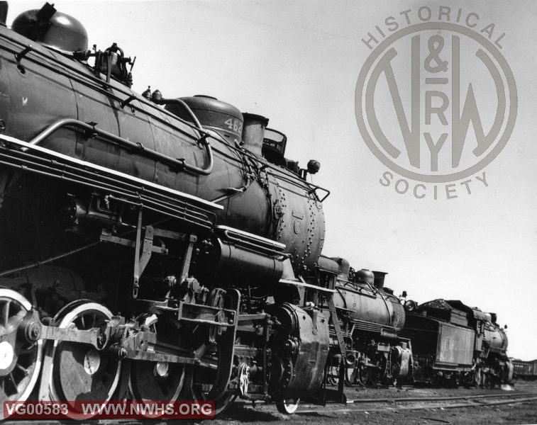 VGN Steam Locomotive,  MC #462, and 2 Mikados at Sewells Point, VA