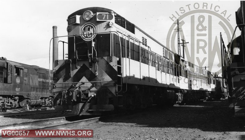 VGN Diesel Locomotive  H24-66 # 71 and N&W GP-9 #697 Roanoke, VA