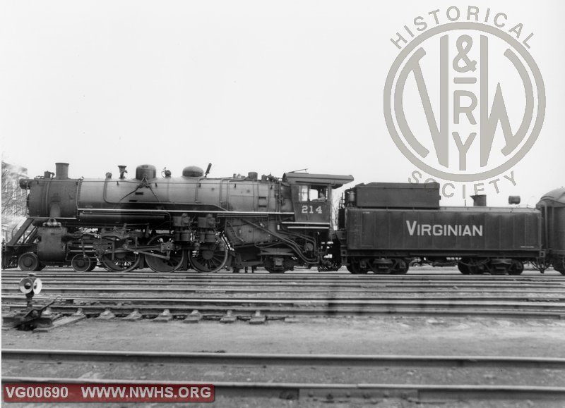 VGN Steam Locomotive 4-6-2 Class PA #214 Victoria, VA