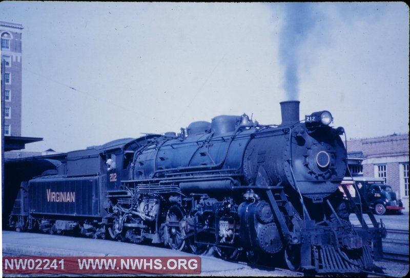Class PA No. 212 with Passenger Train,Color,3/4 Front Left View,Norfolk Terminal Station,VA