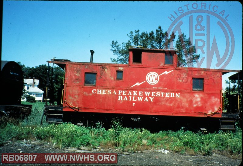 Chesapeake Western Railway caboose #7 in Elkton, VA.