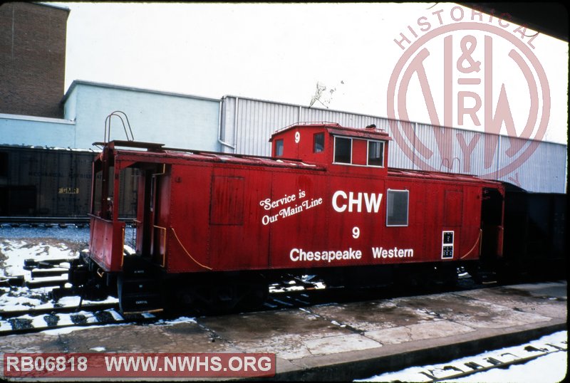 Chesapeake Western Railway caboose #9 at Harrisonburg, VA.