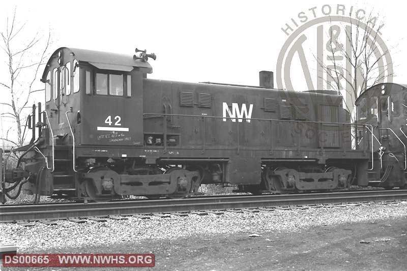 N&W CW Alco T6 NO. 42 at Riverton Junction VA  retired