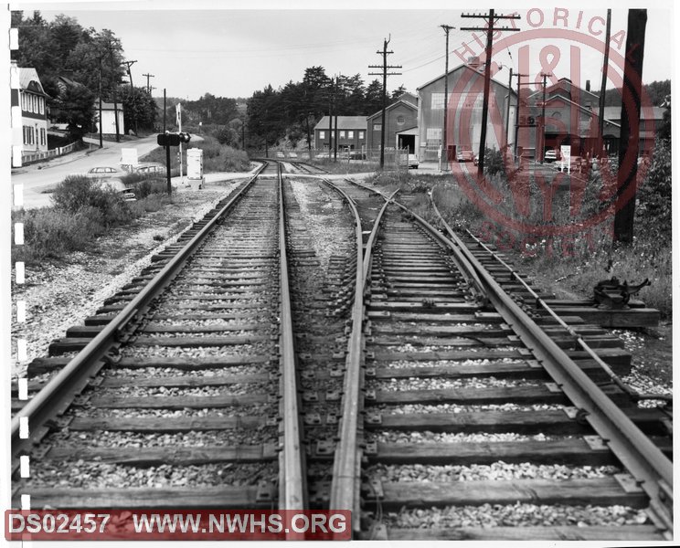 N&W: Pulaski yard:Looking West from switch into Imperial Color and Chemical Department Plant of Hercules Powder Company.