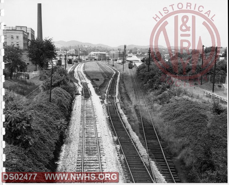 N&W: Bristol Yard:Looking East into Southern Railway Yard from Ash Street Bridge.