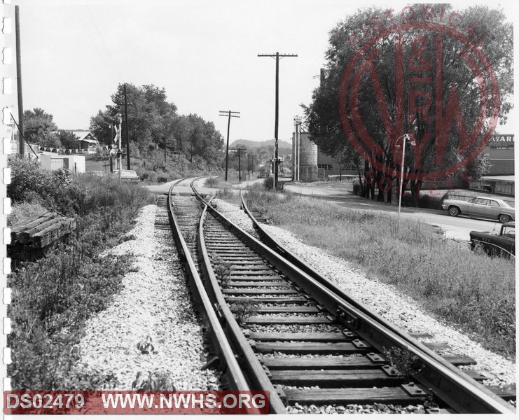 N&W: Bristol Yard:Looking West along Southern Railway main line, Bristol, siding leading into Mitchell Powers Hardware Company.
